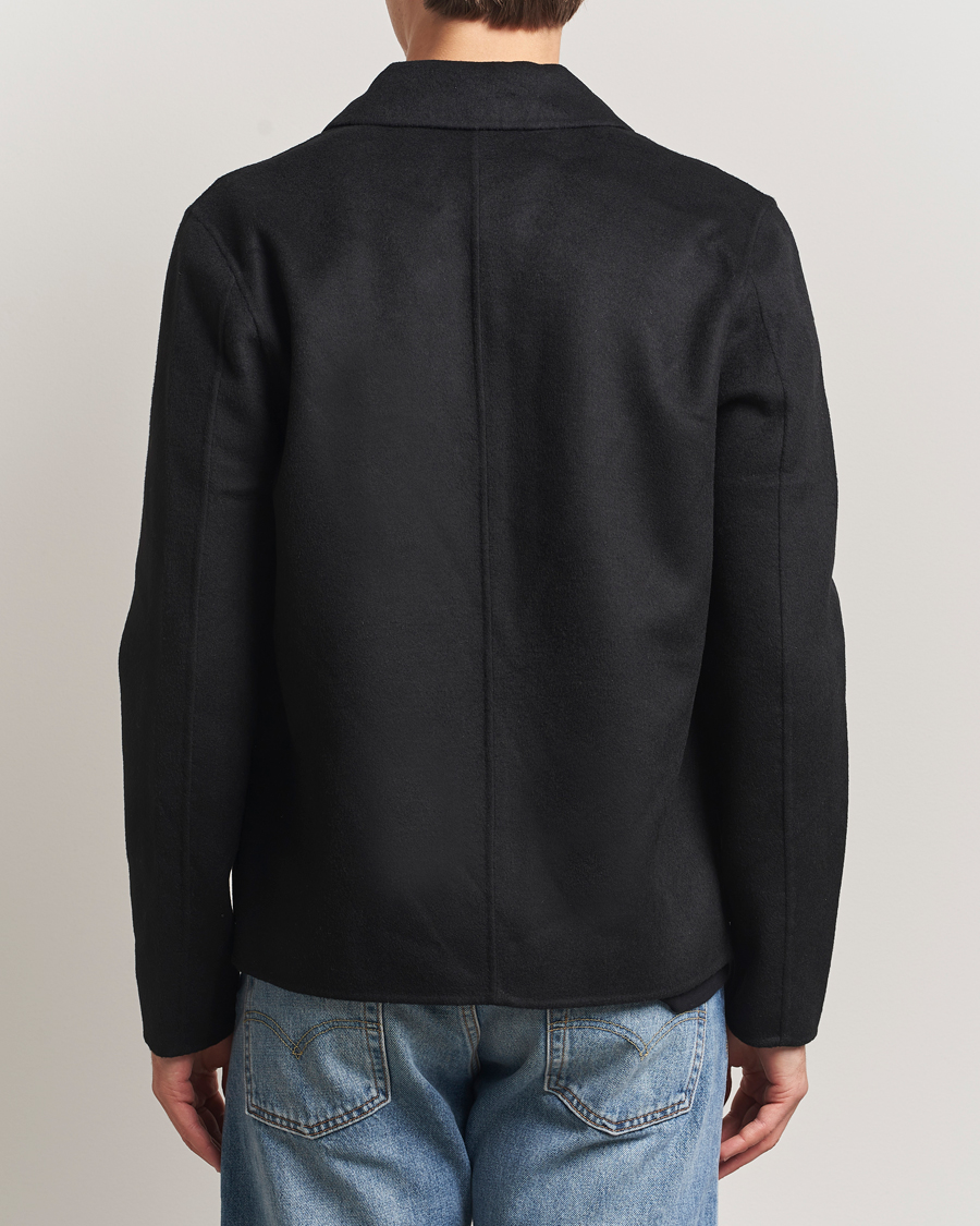 Men | Coats & Jackets | Samsøe Samsøe | Sapaulo Wool Full Zip Shirt Jacket Black