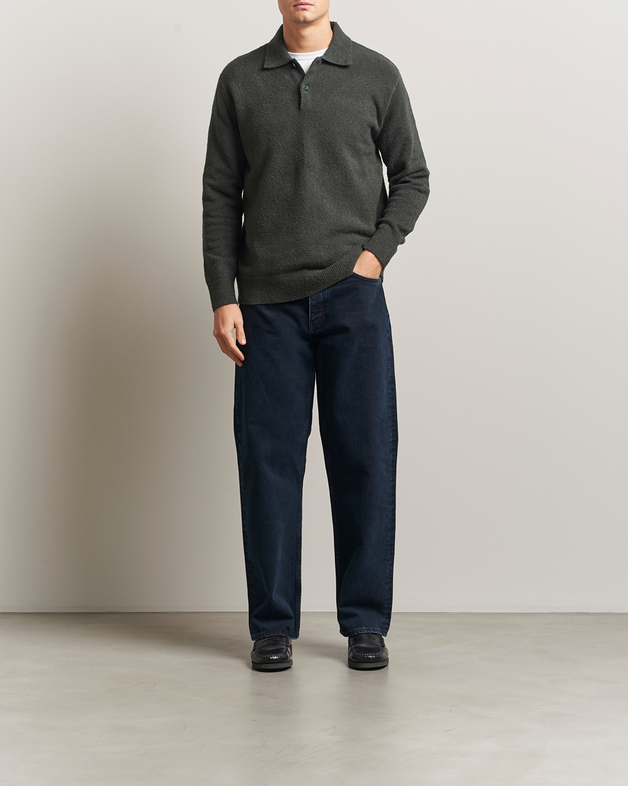 Men | Sweaters & Knitwear | Samsøe Samsøe | Nino Knitted Polo Dark Evergreen