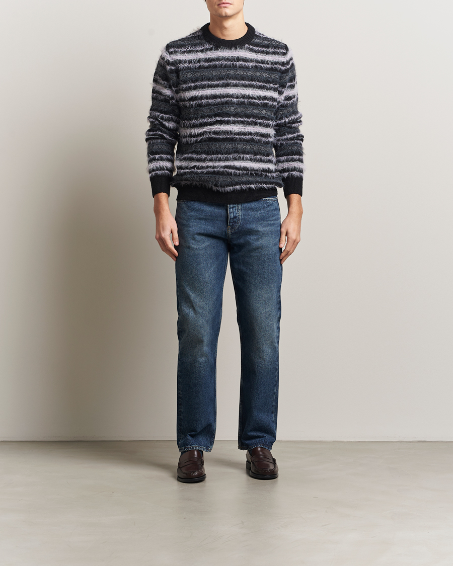 Men | Sweaters & Knitwear | Samsøe Samsøe | Finnley Striped Knitted Sweater Black Multi