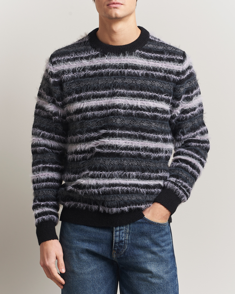 Men | Sweaters & Knitwear | Samsøe Samsøe | Finnley Striped Knitted Sweater Black Multi