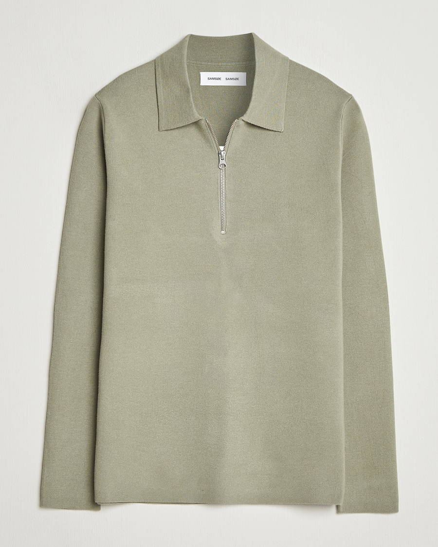 Men | Sweaters & Knitwear | Samsøe Samsøe | Guna Half Zip Seagrass