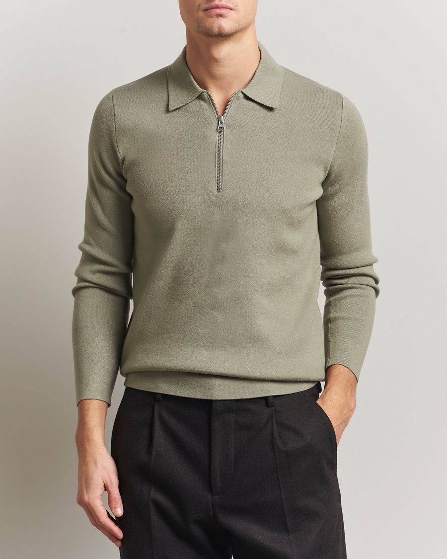 Men | Sweaters & Knitwear | Samsøe Samsøe | Guna Half Zip Seagrass