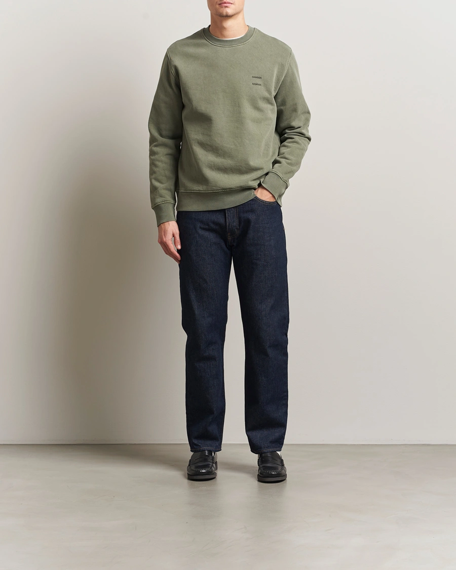 Men | Sweaters & Knitwear | Samsøe Samsøe | Joel Organic Cotton Washed Sweatshirt Castor Grey