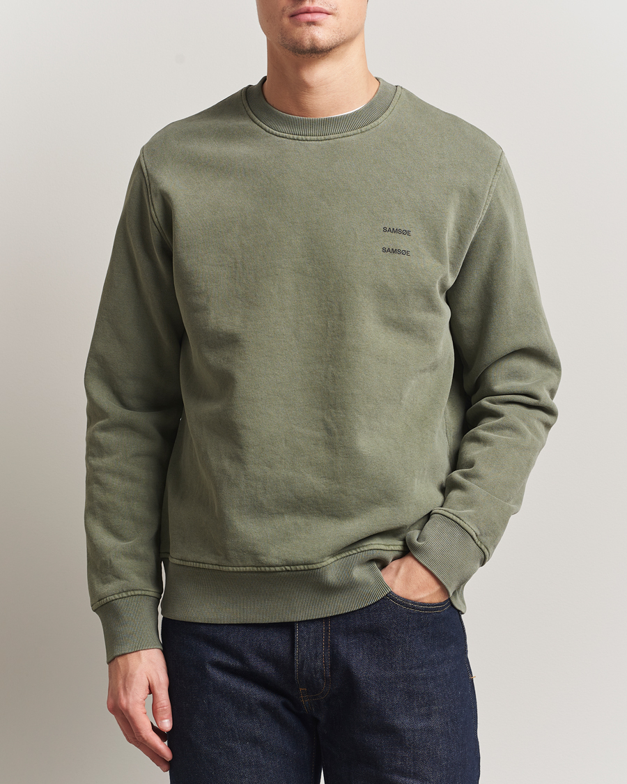 Men | Sweaters & Knitwear | Samsøe Samsøe | Joel Organic Cotton Washed Sweatshirt Castor Grey