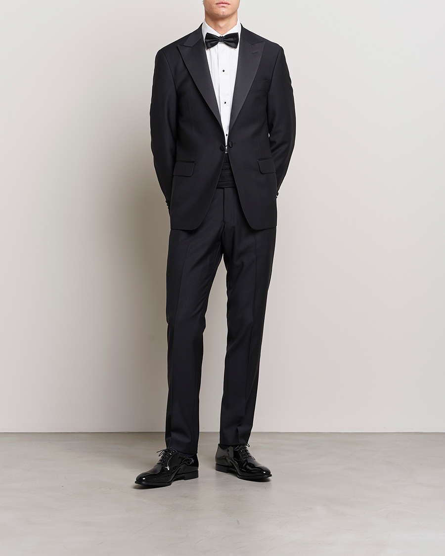 Men | Blazers | Oscar Jacobson | Frampton Wool Tuxedo Blazer Black
