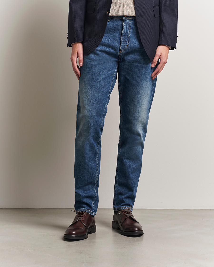 Men | Trousers | Oscar Jacobson | Karl Cotton Stretch Jeans Vintage Wash