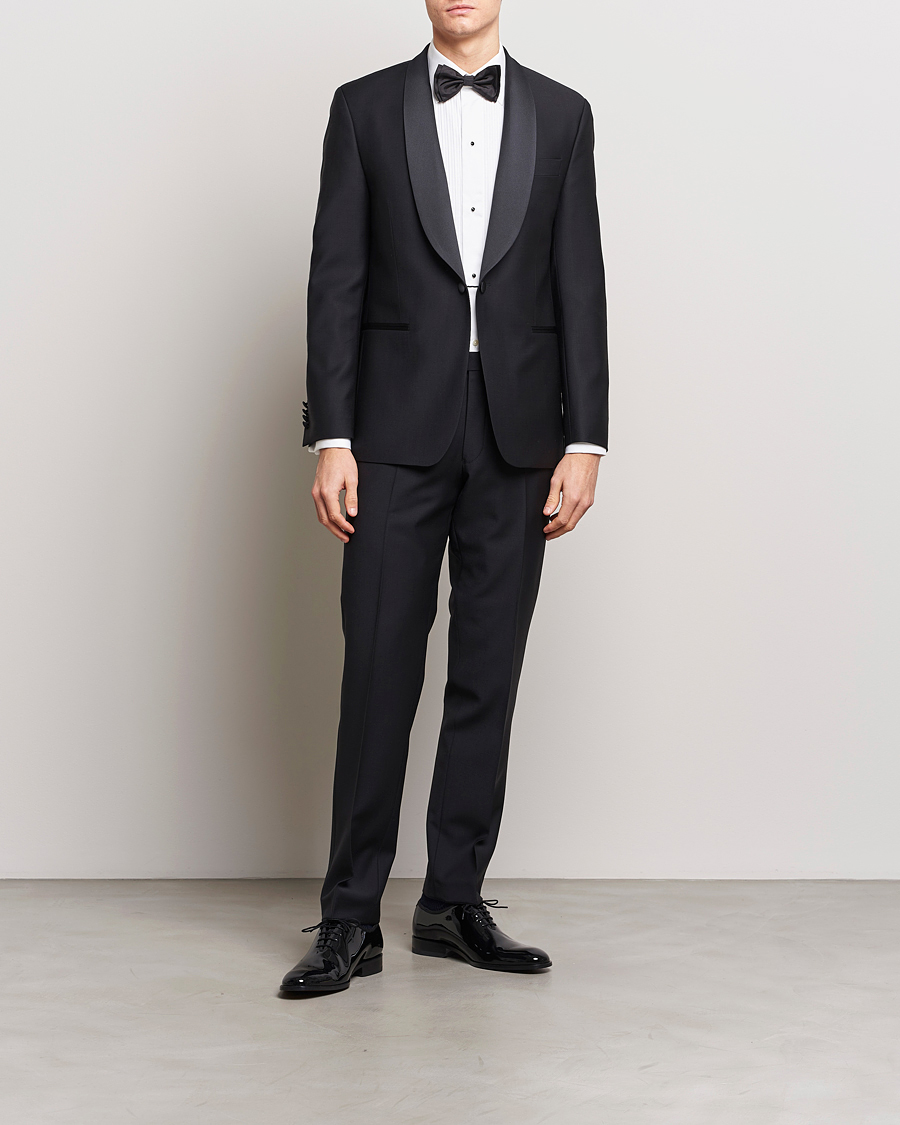 Men | Blazers | Oscar Jacobson | Figaro Wool Tuxedo Blazer Black