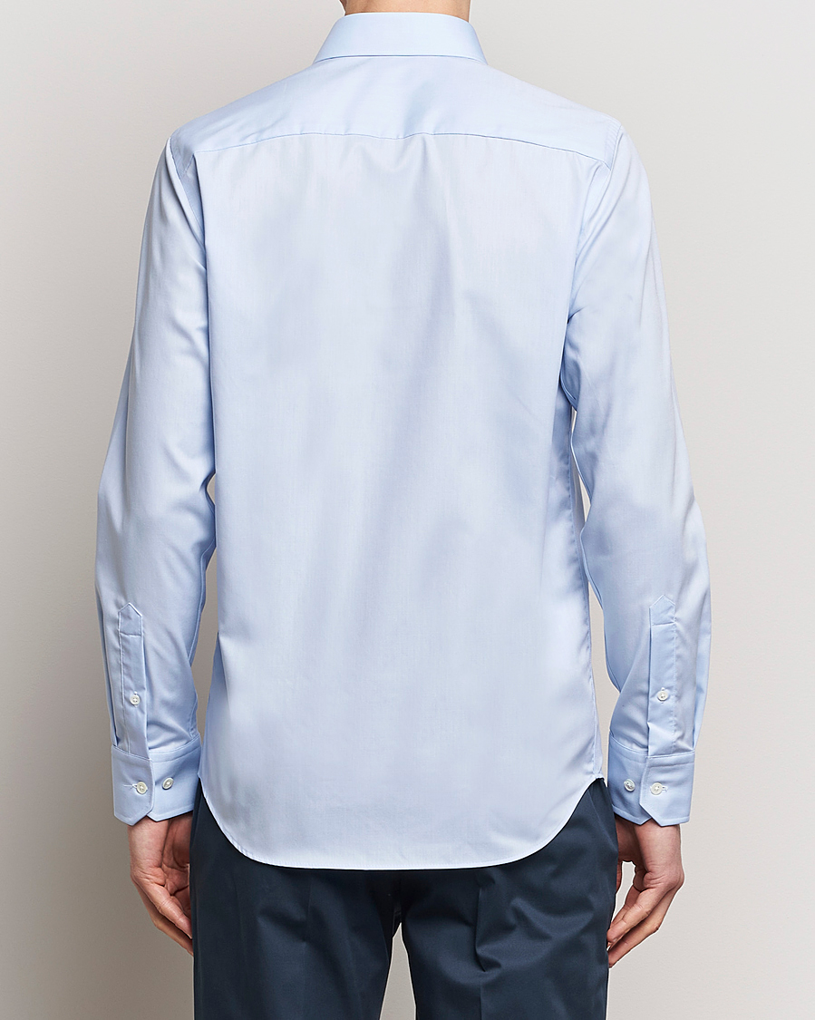 Men | Shirts | Oscar Jacobson | Slim Fit Cut Away Non Iron Twill Light Blue