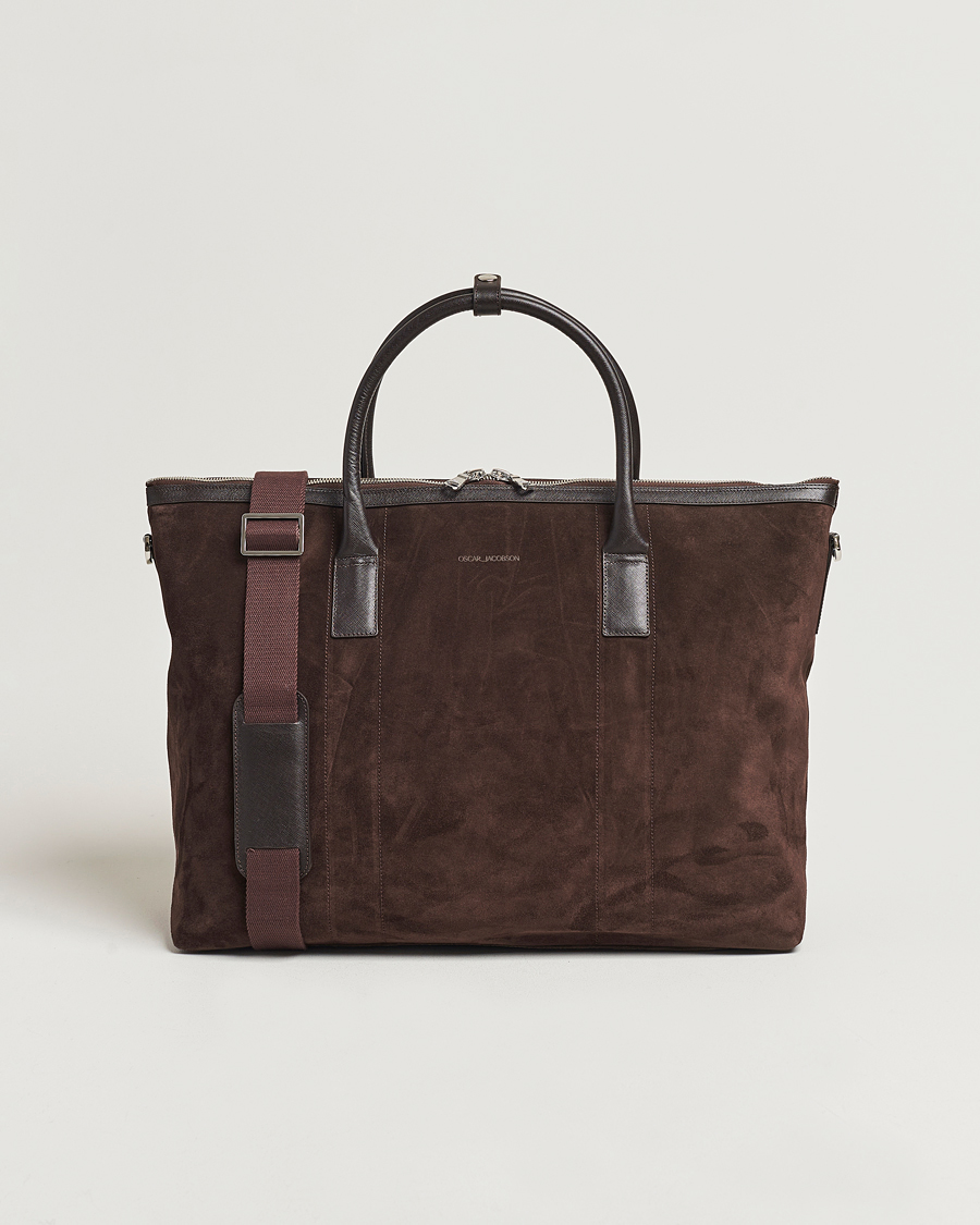 Men | Bags | Oscar Jacobson | Weekend Bag Soft Leather Chocolate Brown