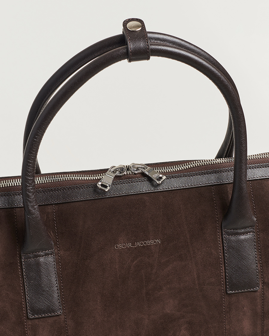 Men | Oscar Jacobson Weekend Bag Soft Leather Chocolate Brown | Oscar Jacobson | Weekend Bag Soft Leather Chocolate Brown