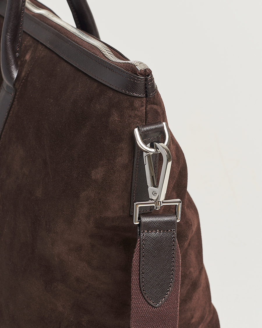 Men | Bags | Oscar Jacobson | Weekend Bag Soft Leather Chocolate Brown