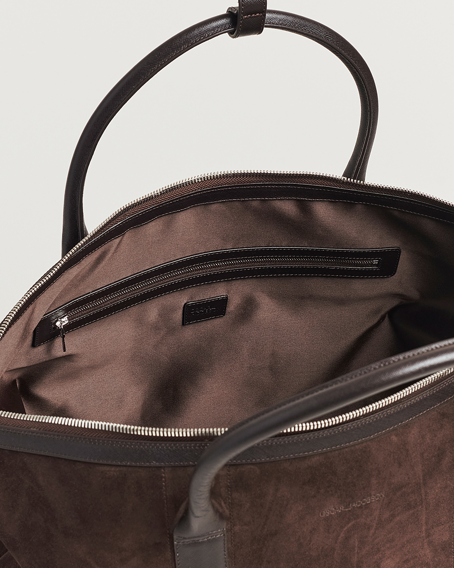 Men | Bags | Oscar Jacobson | Weekend Bag Soft Leather Chocolate Brown