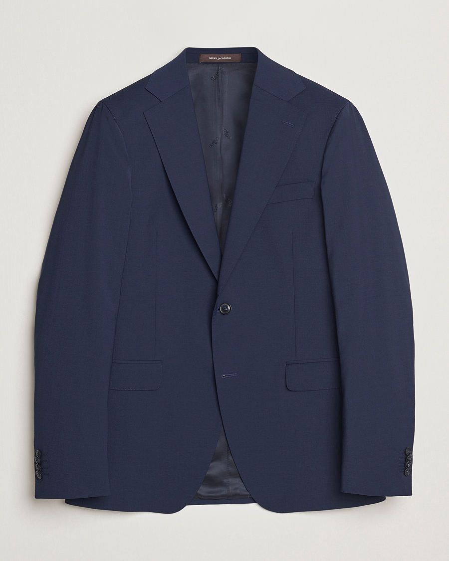 Men | Blazers | Oscar Jacobson | Ego Wool Blend Blazer Navy