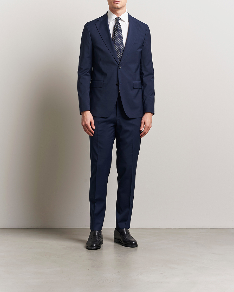 Men | Blazers | Oscar Jacobson | Ego Wool Blend Blazer Navy