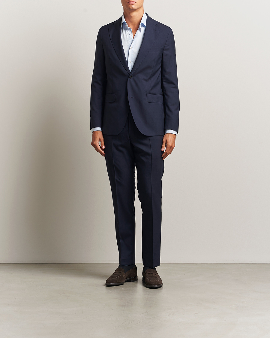Men | Blazers | Oscar Jacobson | Fogerty Wool Blazer Blue