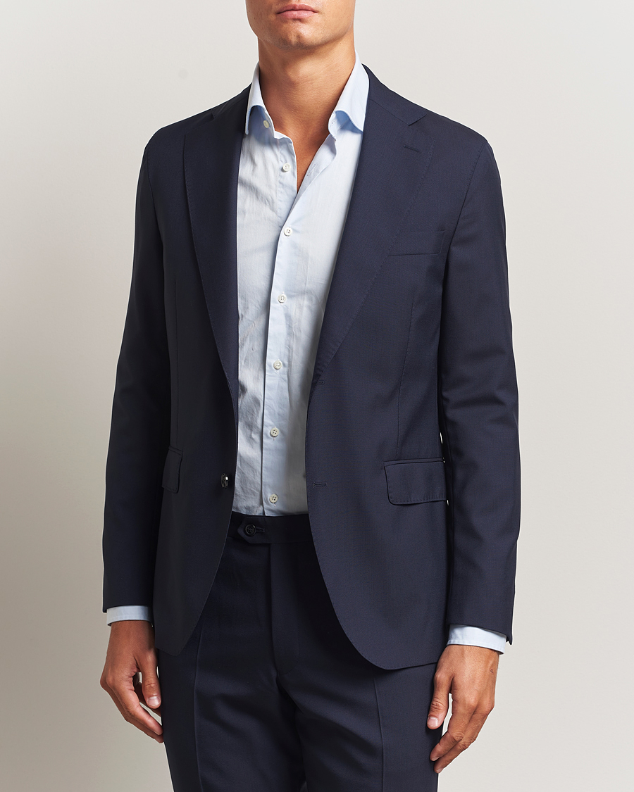 Men | Blazers | Oscar Jacobson | Fogerty Wool Blazer Blue