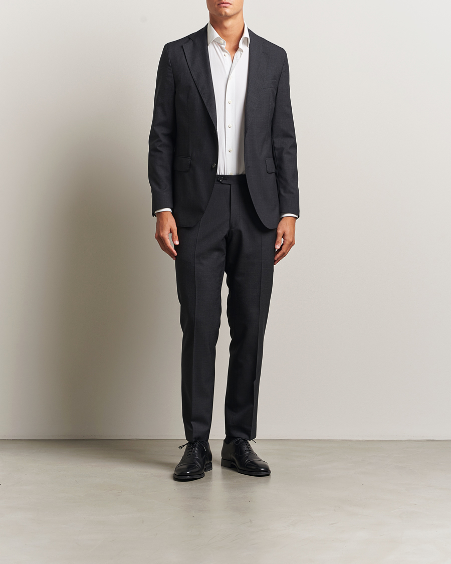 Men | Trousers | Oscar Jacobson | Dandy Wool Trousers Grey