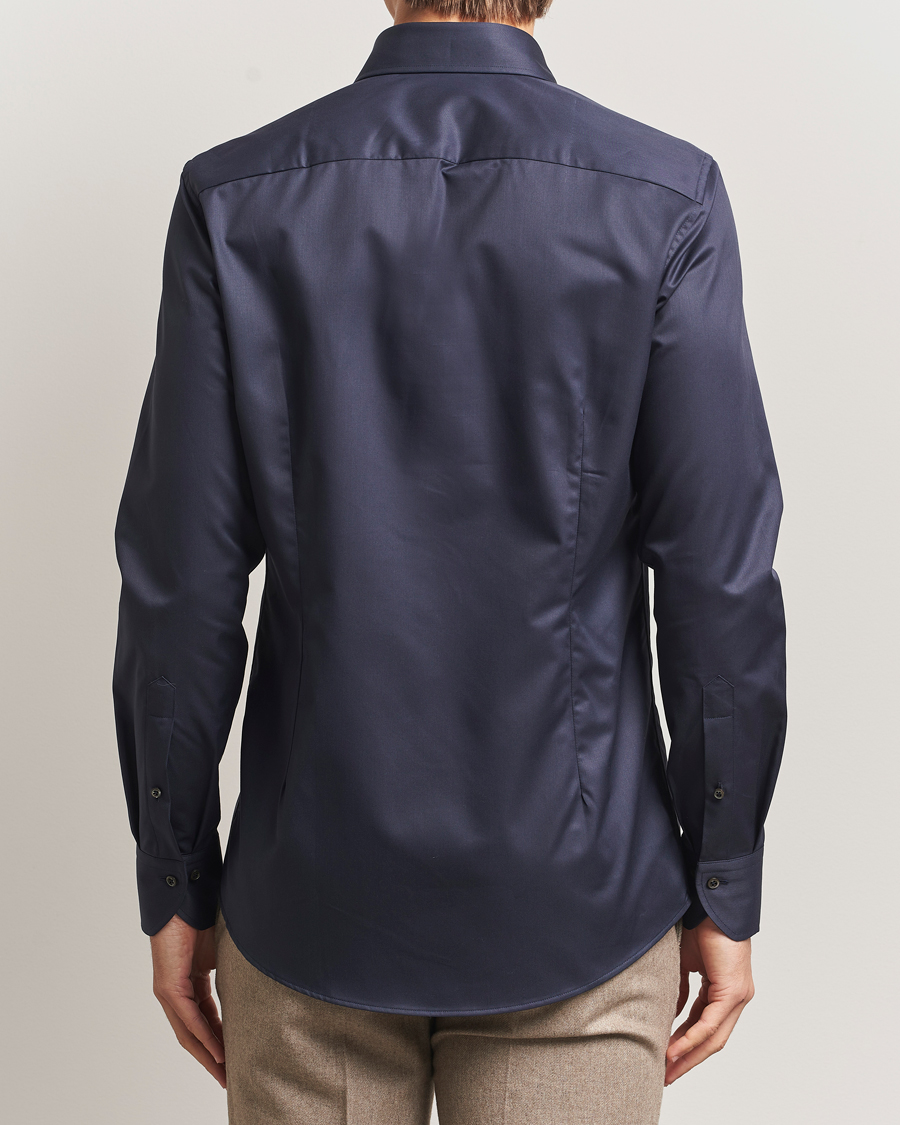 Men | Shirts | Stenströms | Slimline Extreme Cut Away Shirt Navy