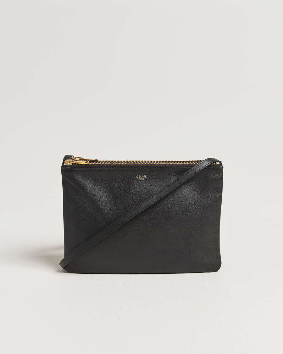 Men | Celine Pre-Owned Trio Bag Medium Leather Black | Celine Pre-Owned | Trio Bag Medium Leather Black