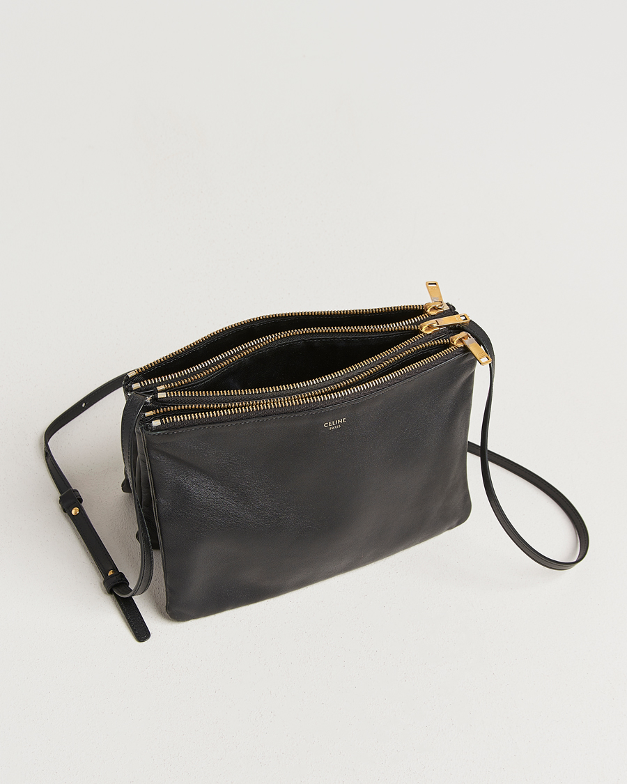 Men | Celine Pre-Owned Trio Bag Medium Leather Black | Celine Pre-Owned | Trio Bag Medium Leather Black