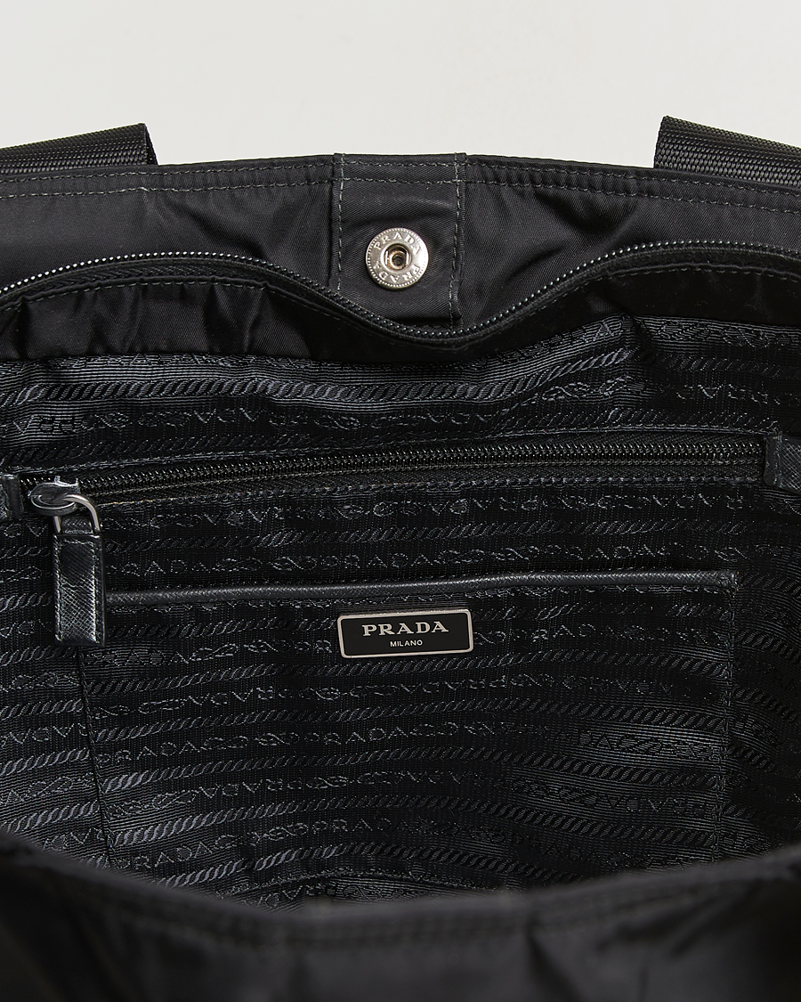 Men | Prada Pre-Owned 2 Way Boston Bag Tessuto Nylon Black | Prada Pre-Owned | 2 Way Boston Bag Tessuto Nylon Black