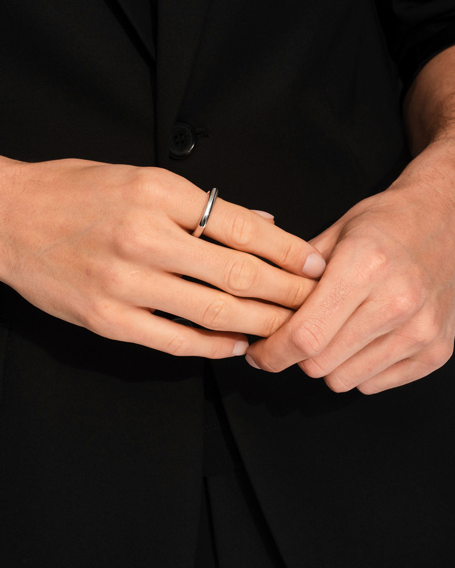 Men | Jewellery | Tom Wood | Frame Ring Slim Silver