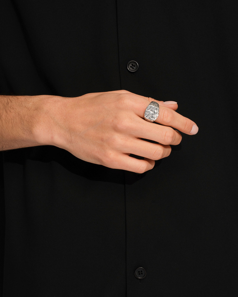 Tom Wood Mined Ring Large Diamond Silver at CareOfCarl.com