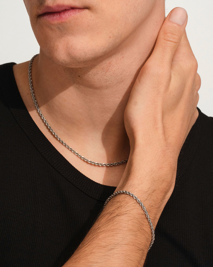 Men | Jewellery | Tom Wood | Rope Bracelet Silver
