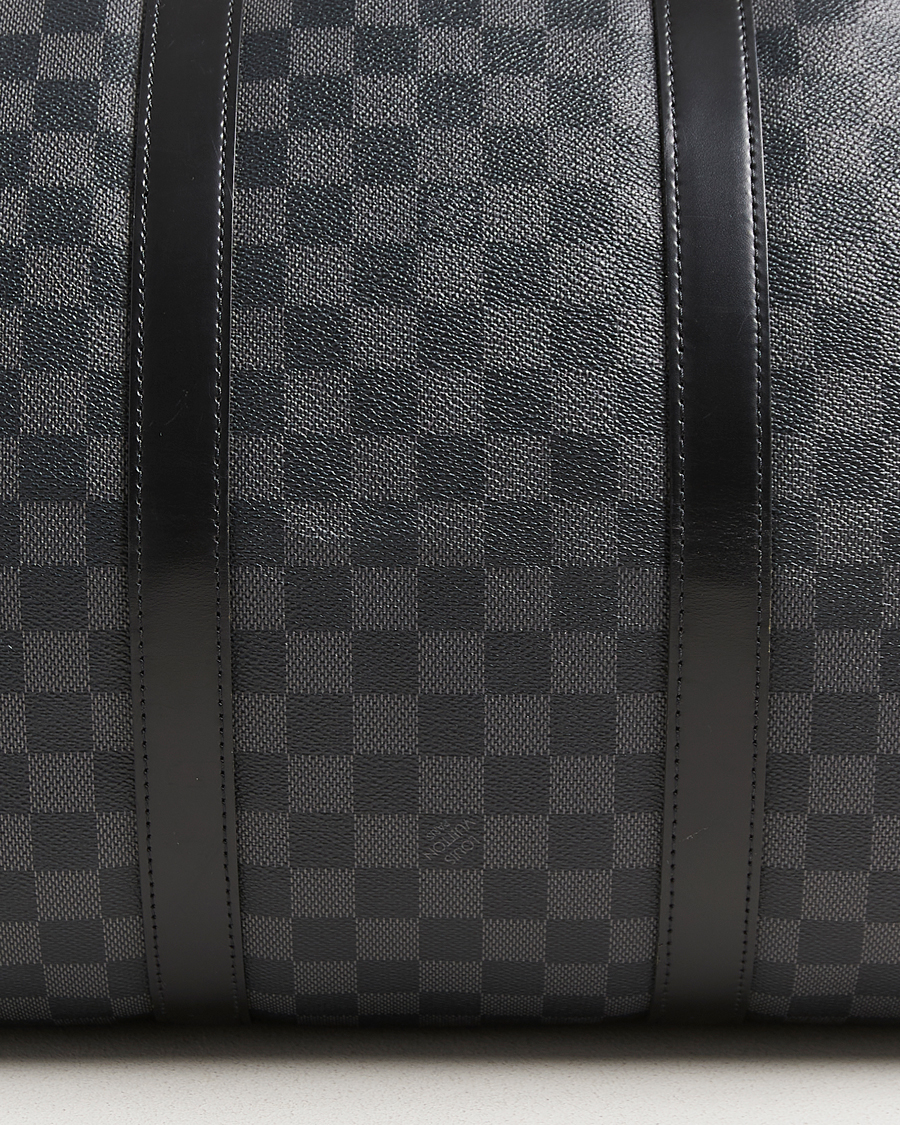 Men | Pre-Owned & Vintage Bags | Louis Vuitton Pre-Owned | Keepall Bandouliére 55 Damier Graphite
