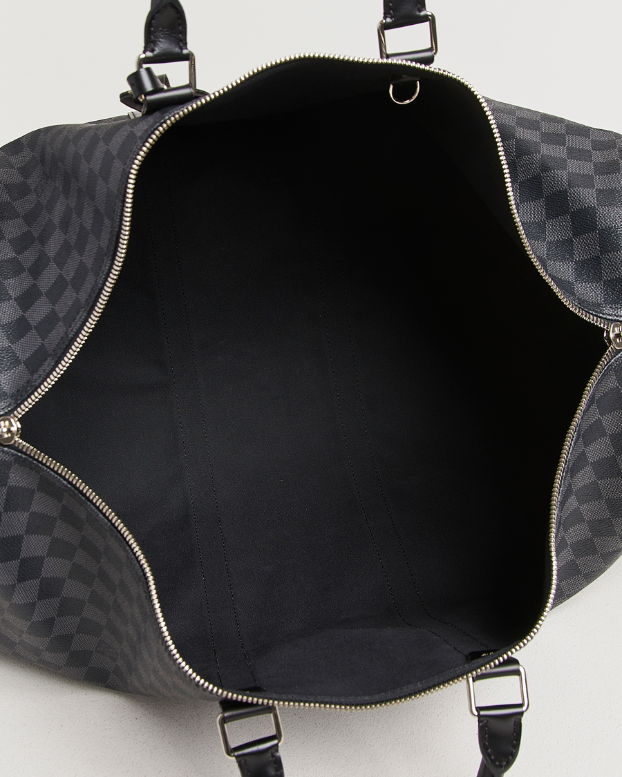 Men | Pre-Owned & Vintage Bags | Louis Vuitton Pre-Owned | Keepall Bandouliére 55 Damier Graphite
