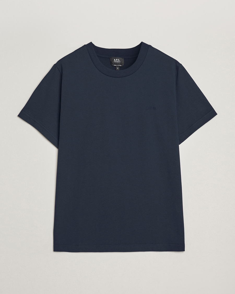 Men | T-Shirts | A.P.C. | Embroidered APC T-Shirt Dark Navy