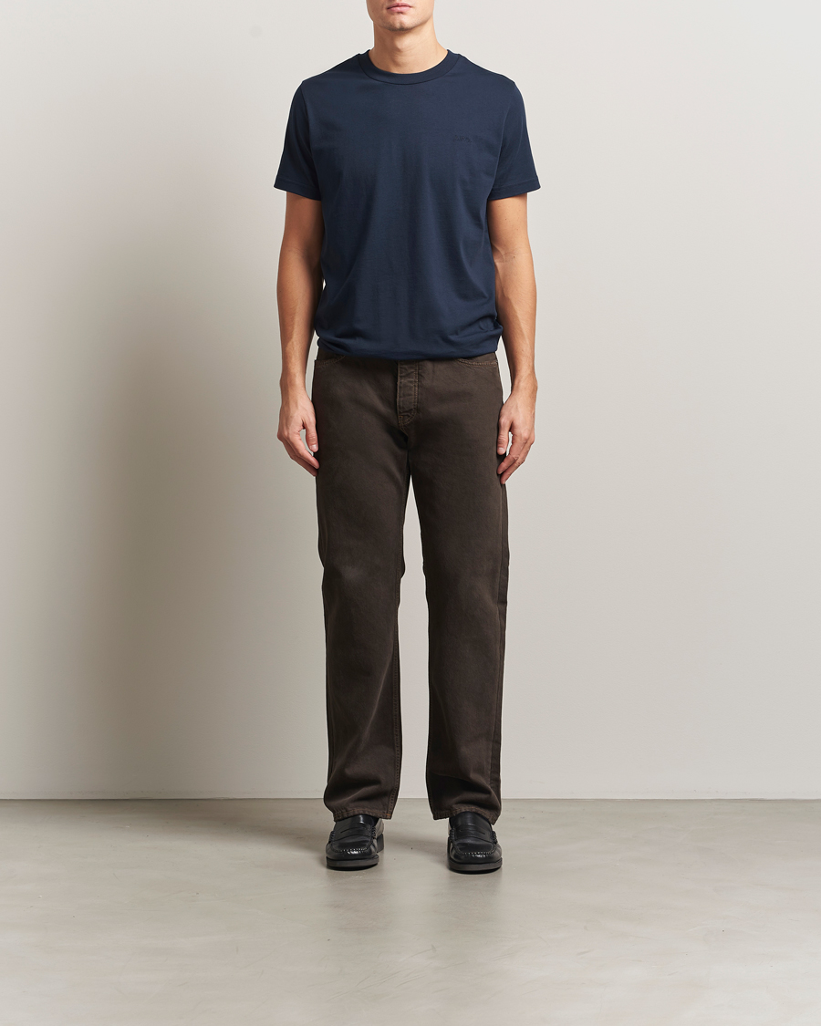 Men | T-Shirts | A.P.C. | Embroidered APC T-Shirt Dark Navy