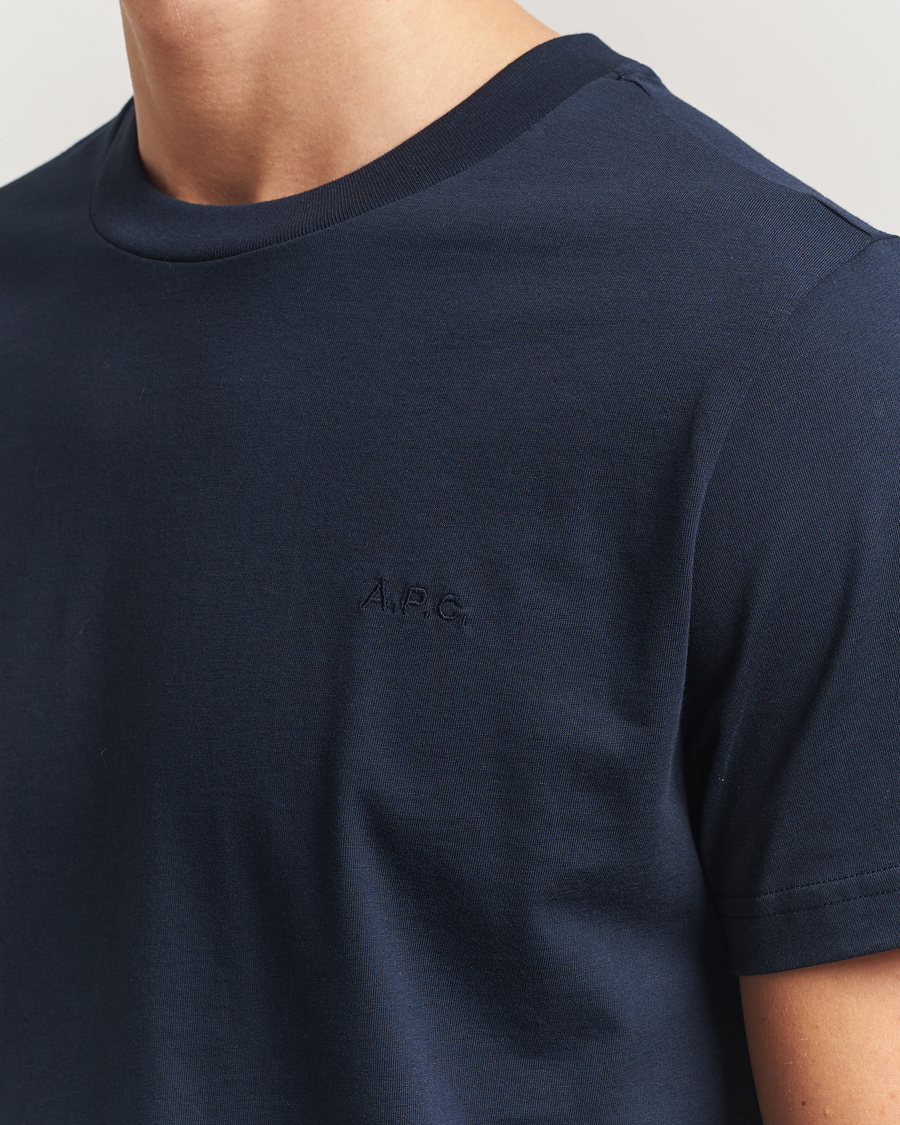 Men | T-Shirts | A.P.C. | Embroidered APC T-Shirt Dark Navy