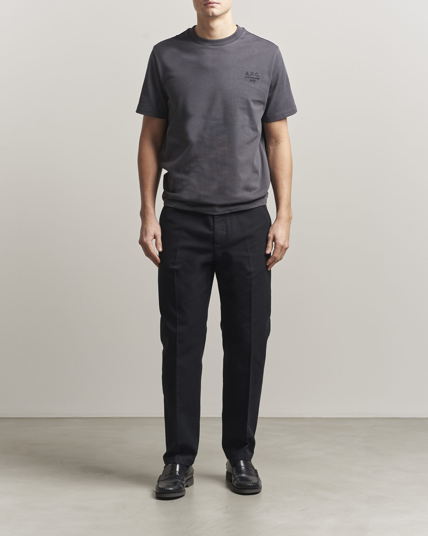 Men | T-Shirts | A.P.C. | Rue Madame T-Shirt Faded Black