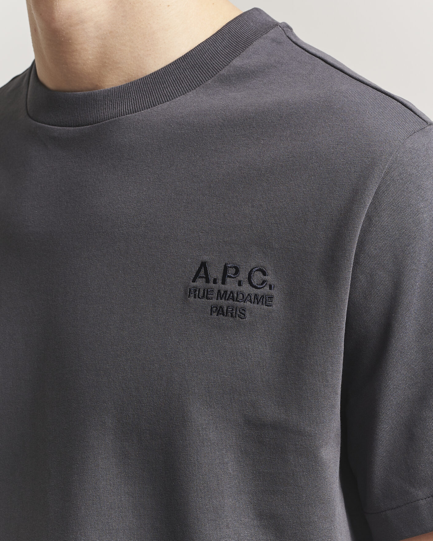 Men | T-Shirts | A.P.C. | Rue Madame T-Shirt Faded Black