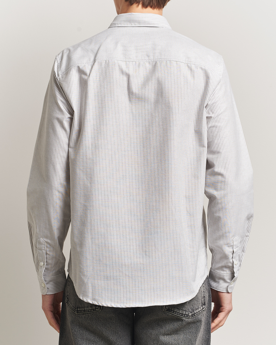 Men | Shirts | A.P.C. | Greg Striped Oxford Shirt Green/White