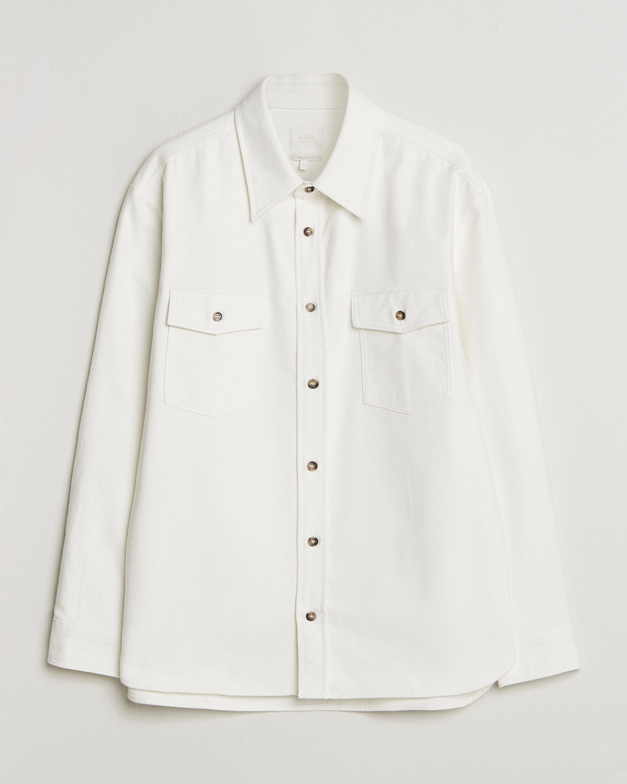 Men | Shirts | A.P.C. | Brushed Cotton Overshirt White