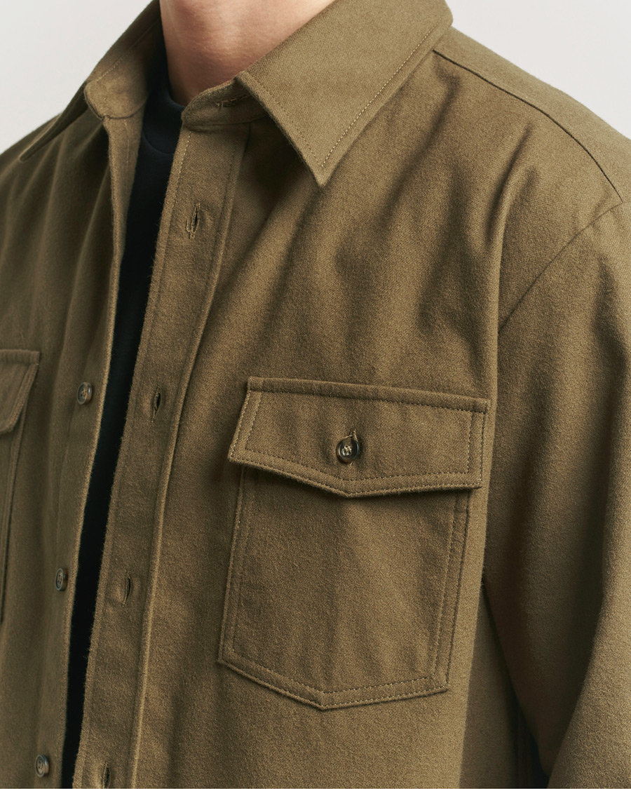 Men | Shirts | A.P.C. | Brushed Cotton Overshirt Khaki
