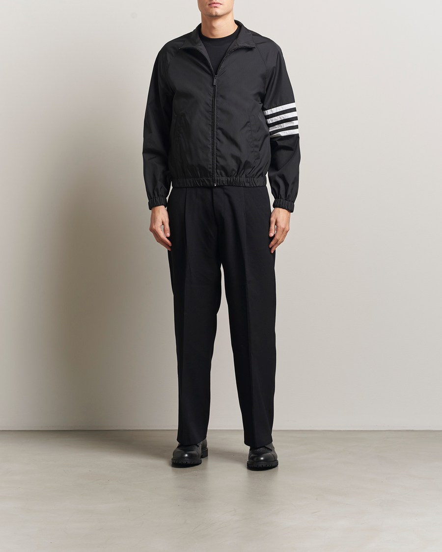 Men | Coats & Jackets | Thom Browne | Raglan 4 Bar Nylon Jacket Black