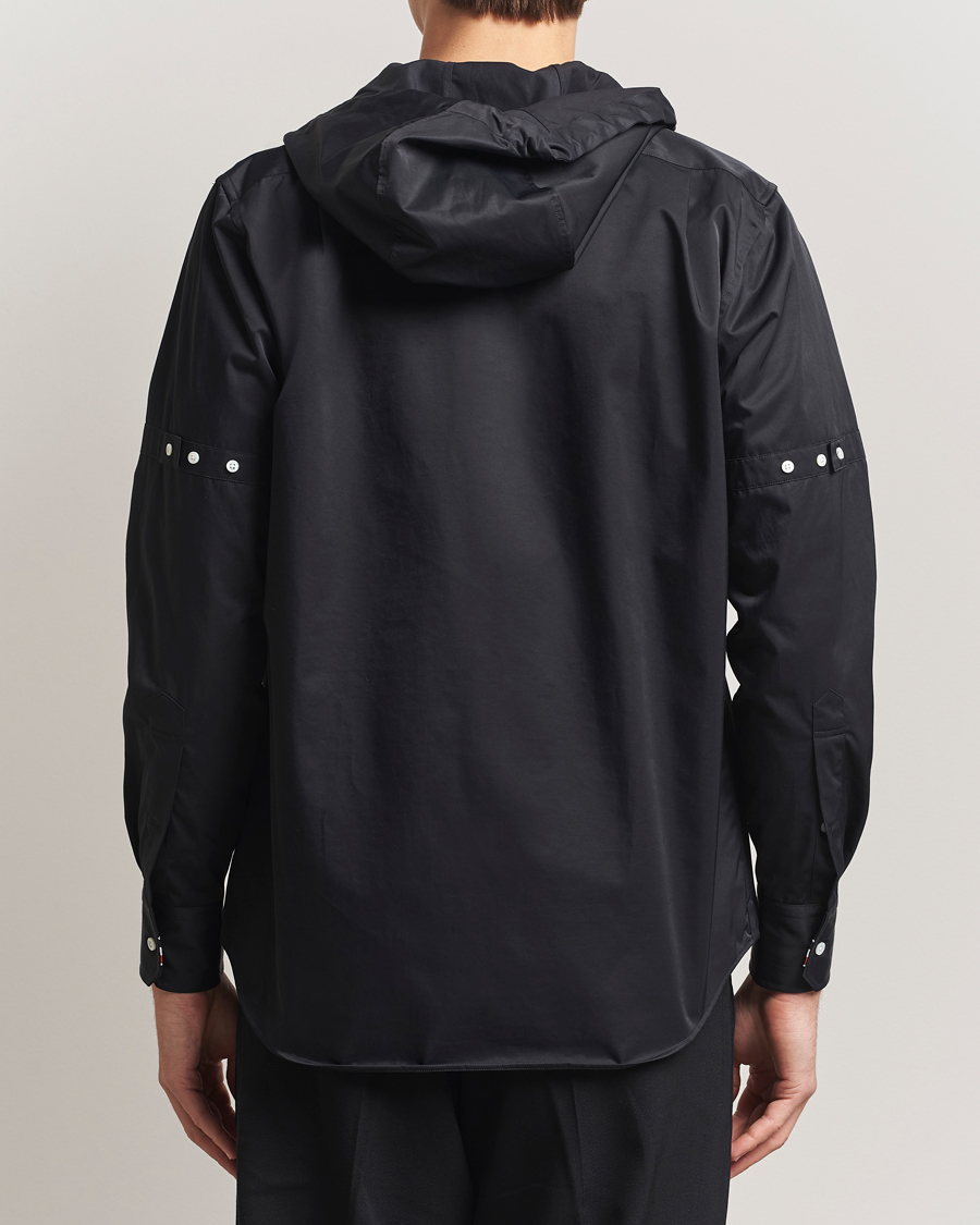 Men | Shirts | Thom Browne | Long Sleeve Hooded Overshirt Black