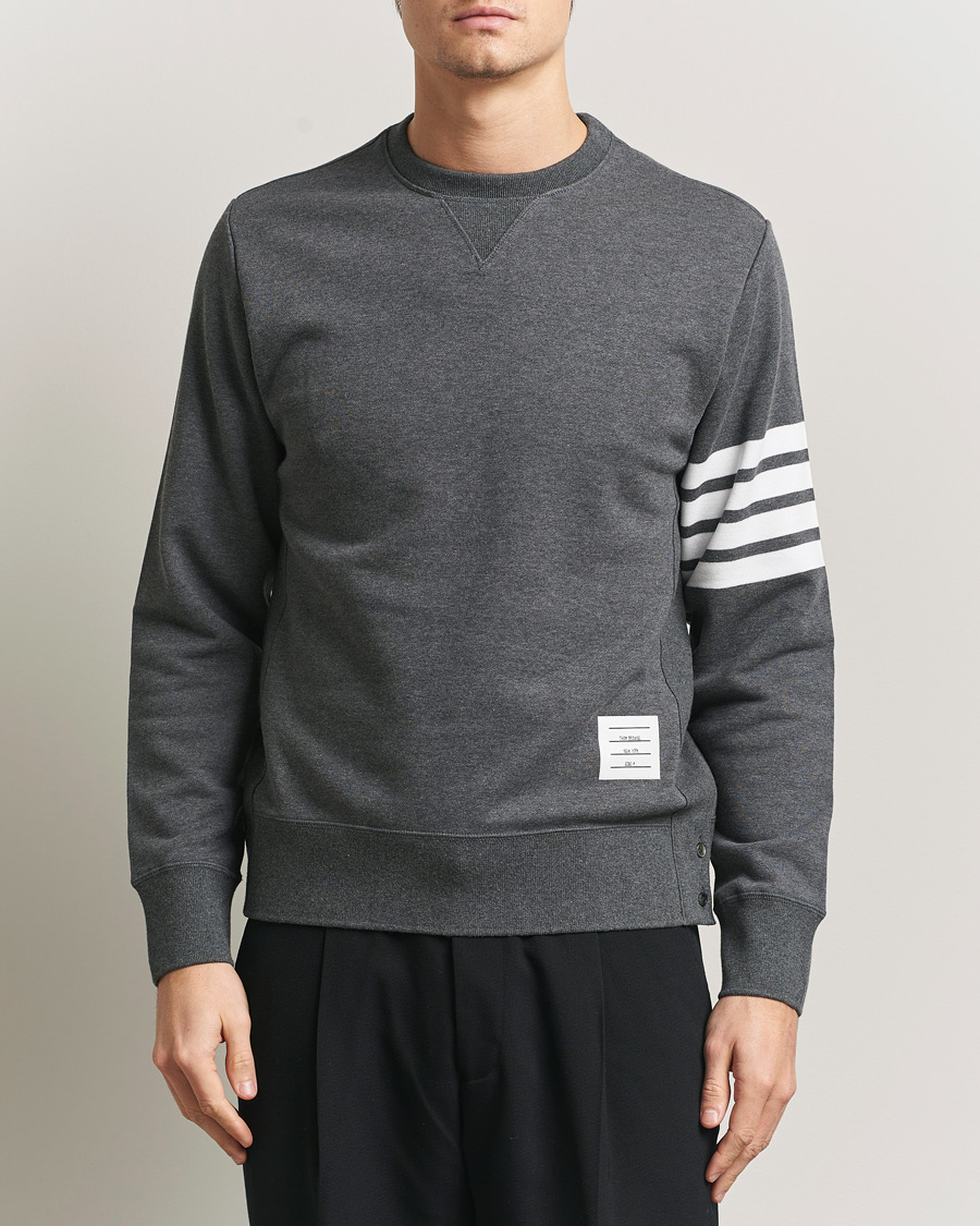 Thom Browne Classic 4 Bar Loopback Sweatshirt Dark Grey at