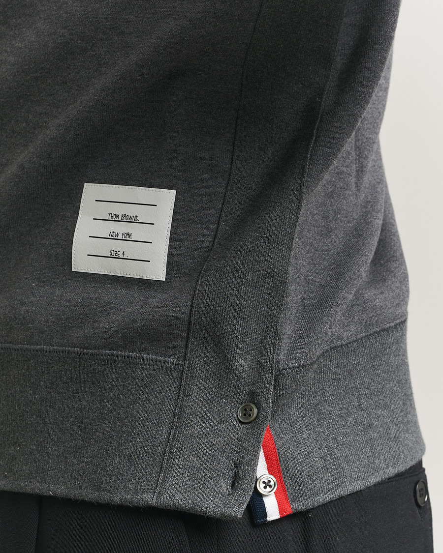 Men | Sweaters & Knitwear | Thom Browne | Classic 4 Bar Loopback Sweatshirt Dark Grey