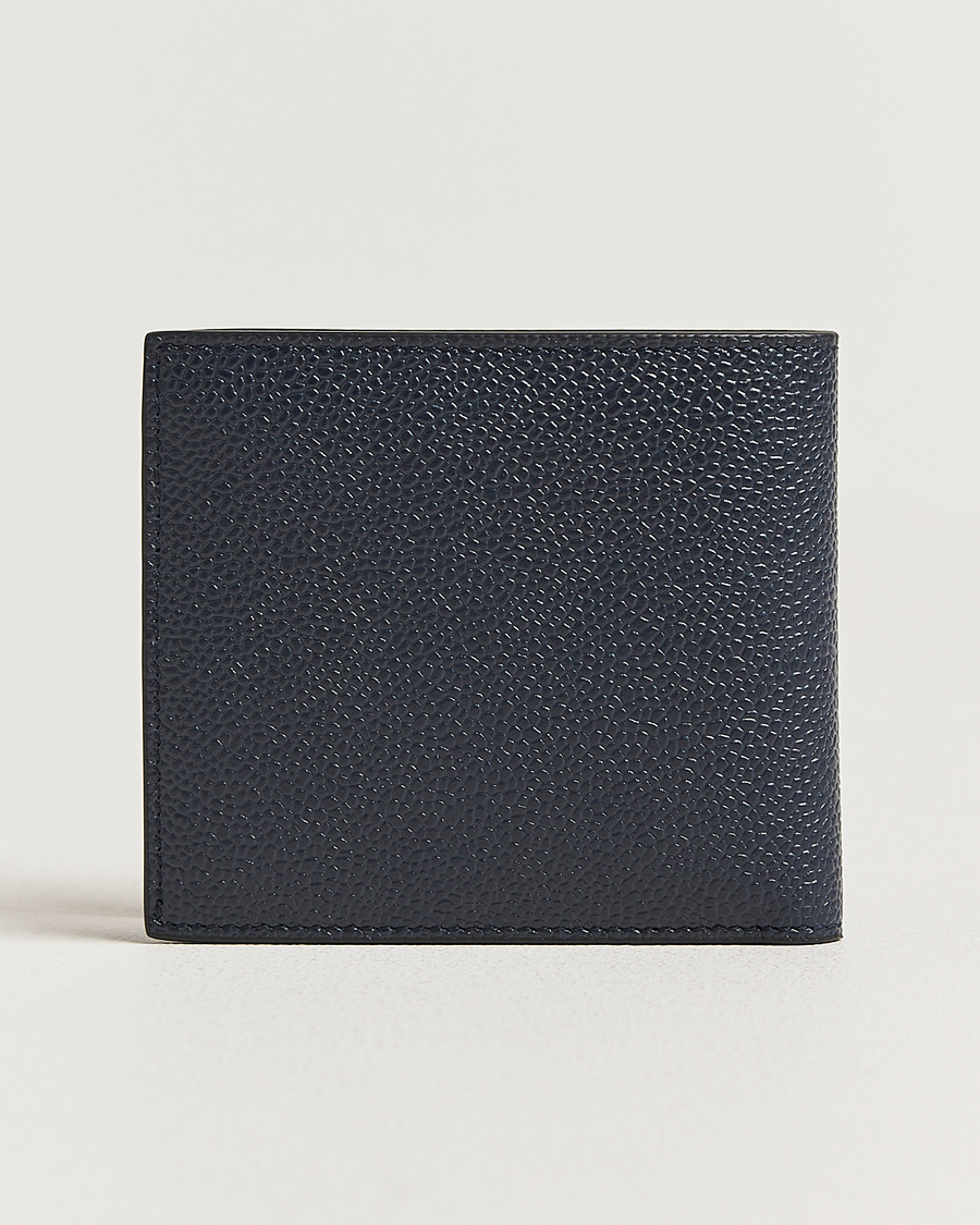 Men | Wallets | Thom Browne | Pebble Grain Leather Wallet Navy