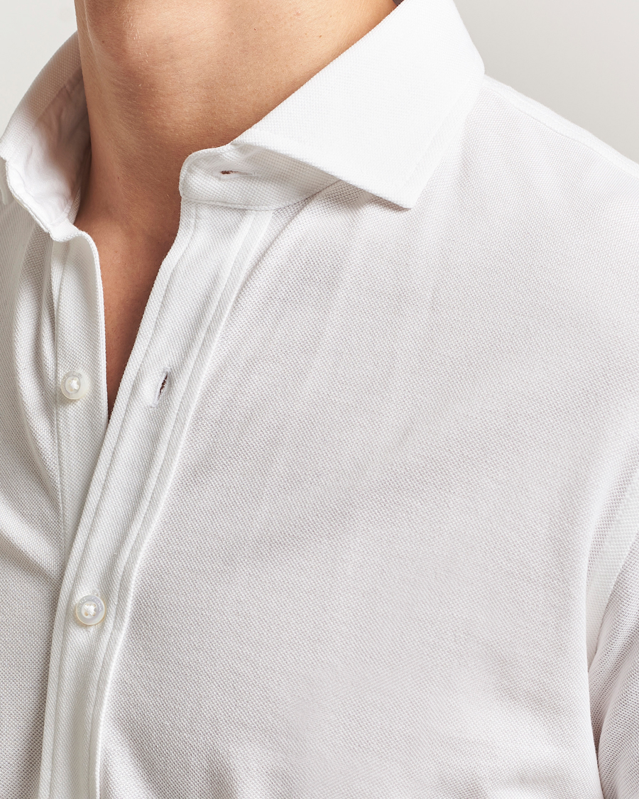 Men | Shirts | Ralph Lauren Purple Label | Washed Cotton Pique Shirt White