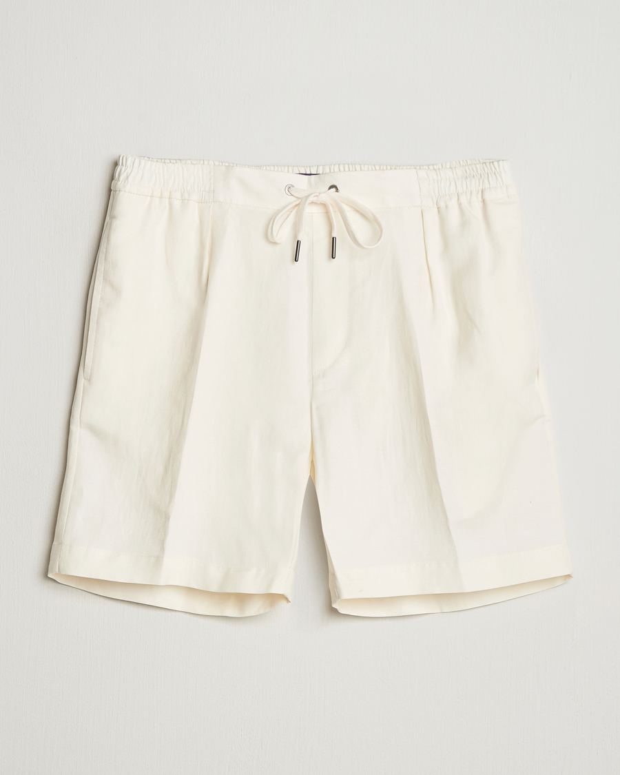 Men | Shorts | Ralph Lauren Purple Label | Silk/Linen Drawstring Shorts Cream