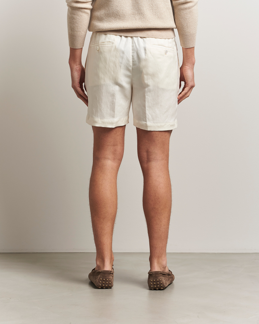 Men | Shorts | Ralph Lauren Purple Label | Silk/Linen Drawstring Shorts Cream