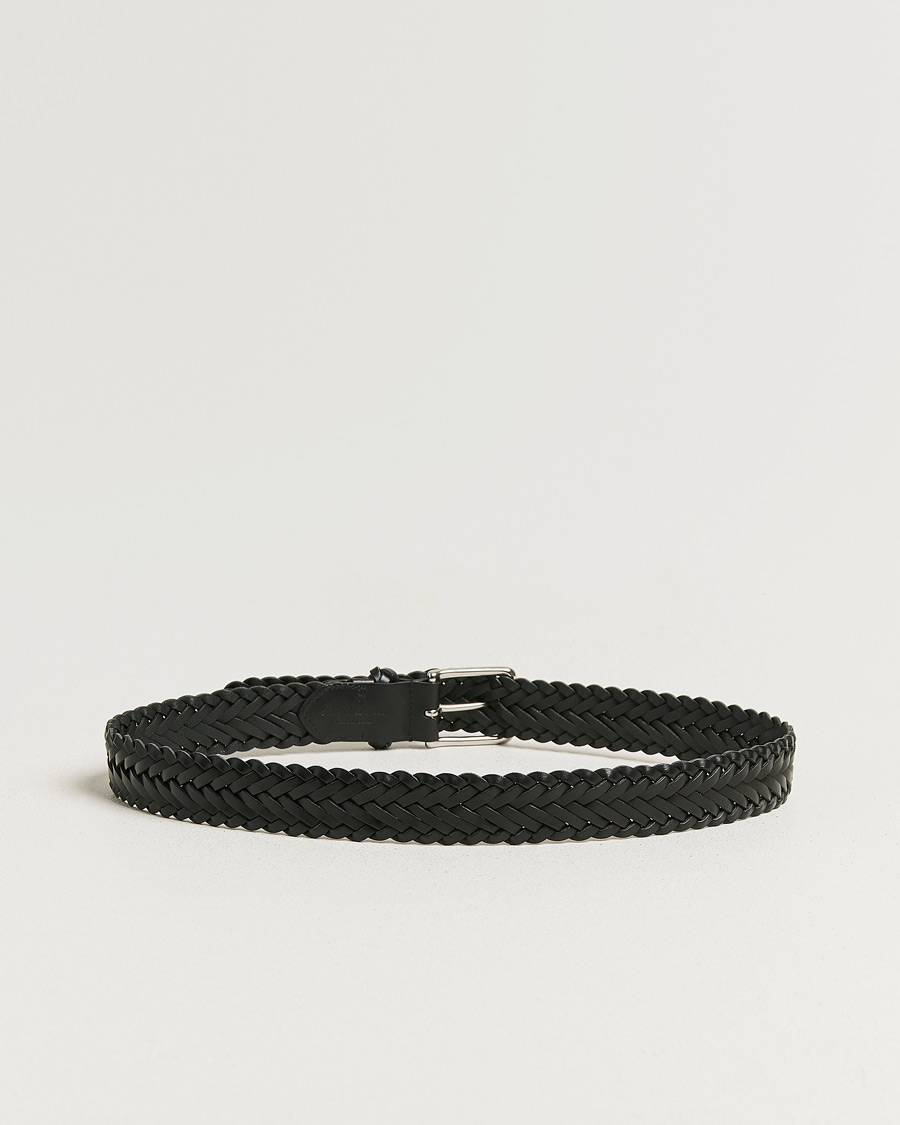 Men | Belts | Ralph Lauren Purple Label | Braided Belt Black Vachetta