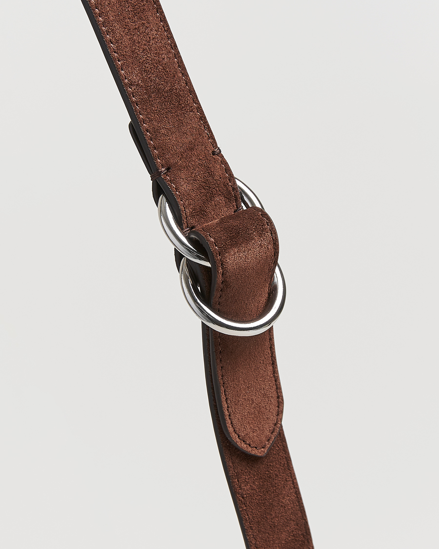 Men | Belts | Ralph Lauren Purple Label | Ring Belt Dark Brown Suede