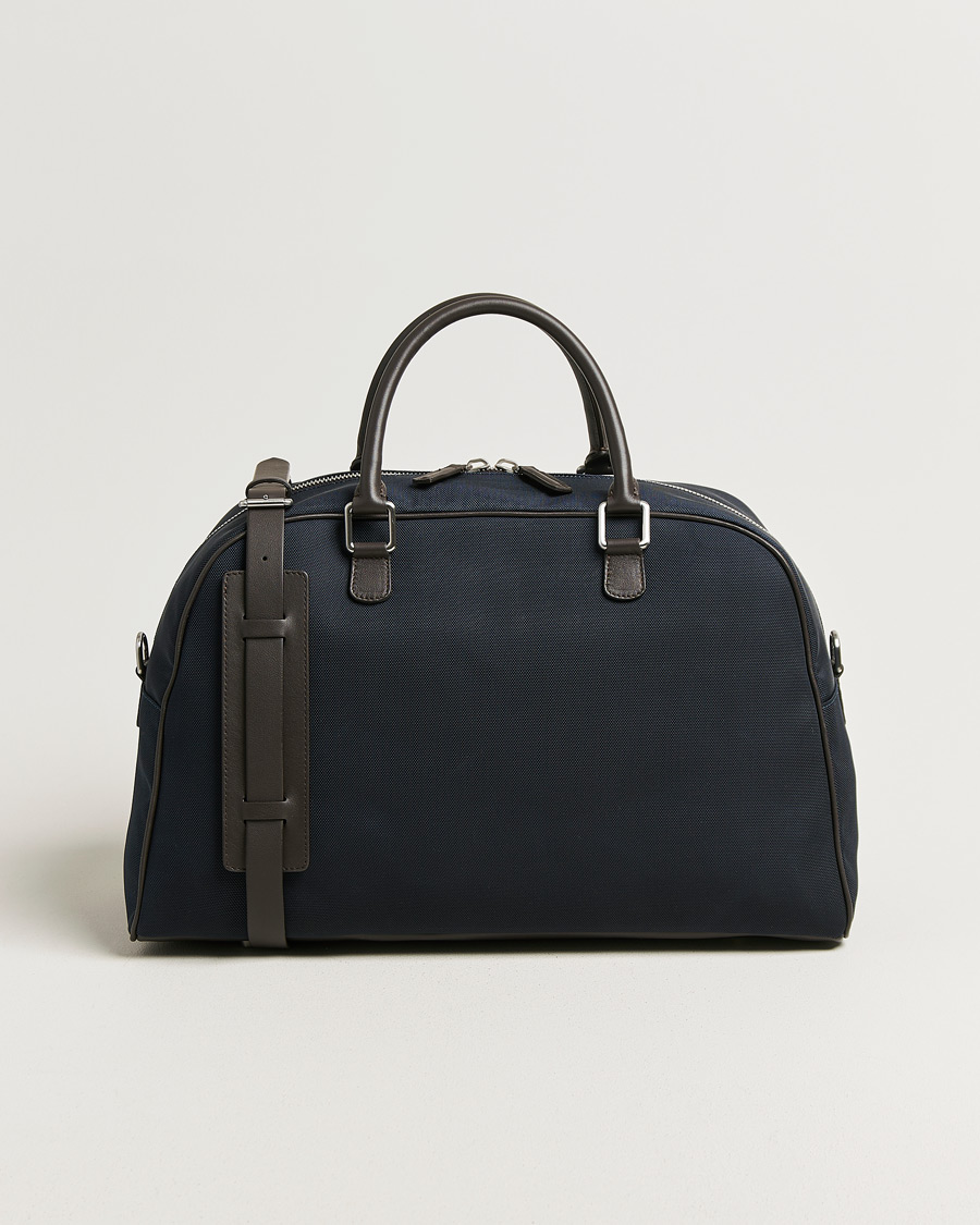 Men | Bags | Anderson's | Balistic Nylon/Leather Weekendbag Navy