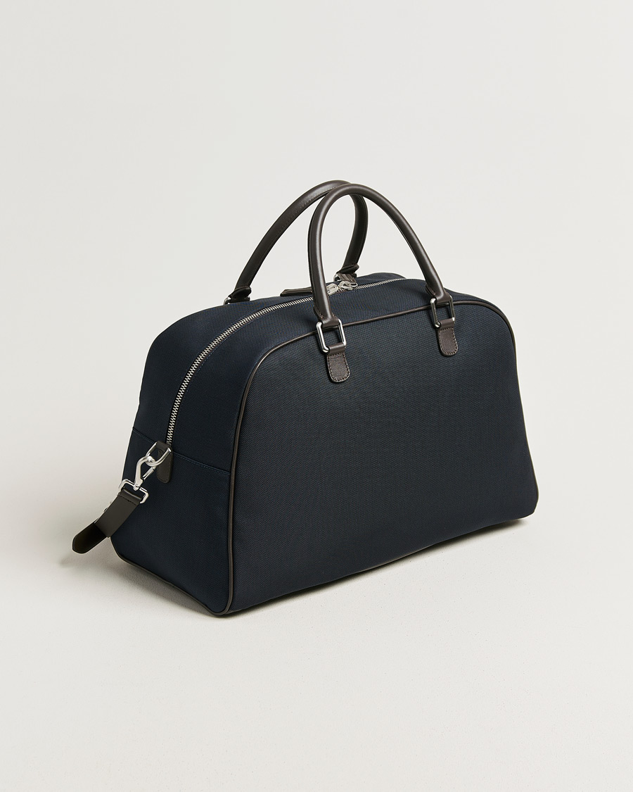 Men | Bags | Anderson's | Balistic Nylon/Leather Weekendbag Navy